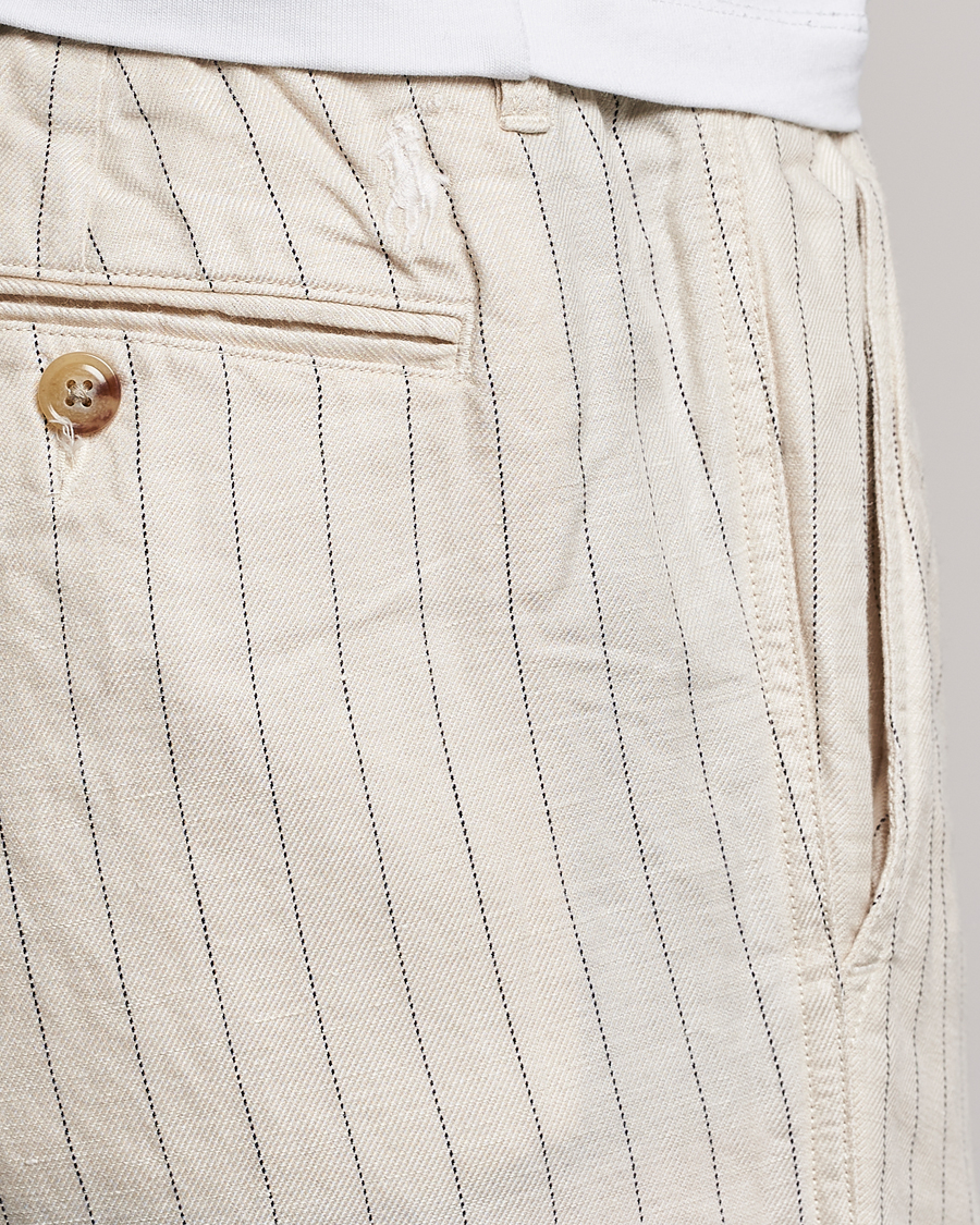 Herre | Bukser | Polo Ralph Lauren | Prepster Linen/Tencel Pinstripe Trousers Andover Cream
