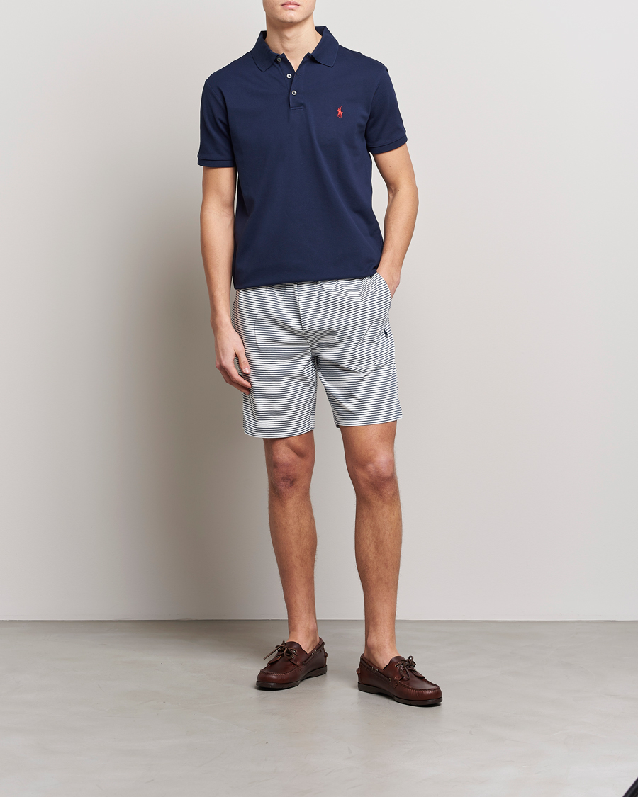 Herre | Shorts | Polo Ralph Lauren | Brused Spa Jersey Striped Sweatshorts White/Blue