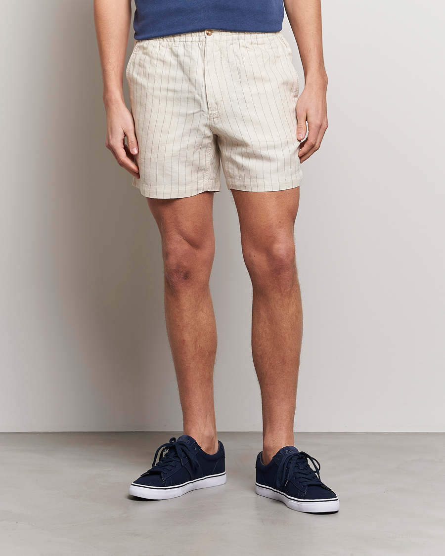 Herre |  | Polo Ralph Lauren | Prepster Linen/Tencel Pinstripe Shorts Andover Cream