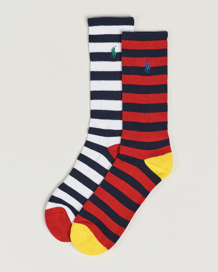 Herre | Undertøj | Polo Ralph Lauren | Striped 2-Pack Sock Red/Navy