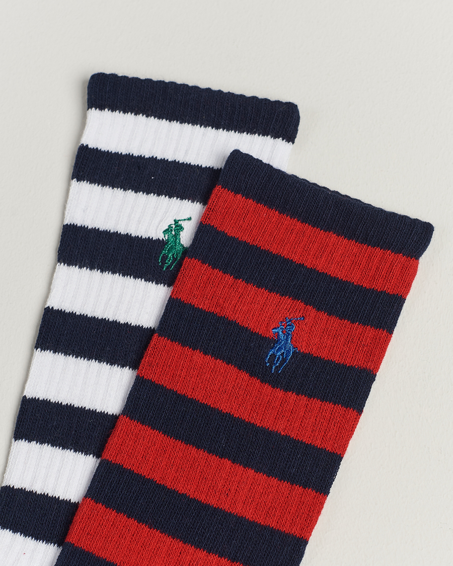 Herre | Undertøj | Polo Ralph Lauren | Striped 2-Pack Sock Red/Navy