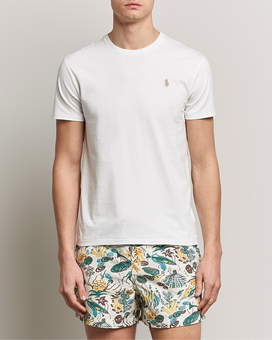 Herre | T-Shirts | Polo Ralph Lauren | Crew Neck T-Shirt Deckwash White