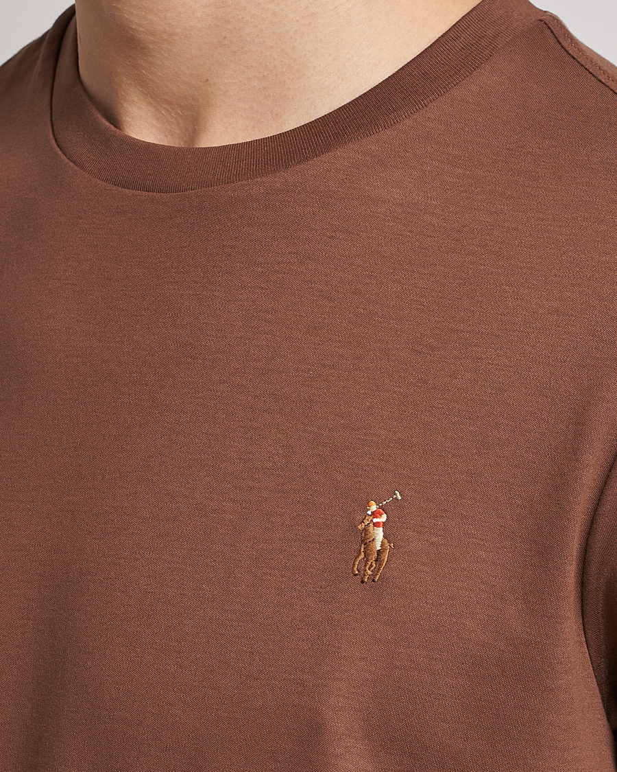 Herre | T-Shirts | Polo Ralph Lauren | Pima Cotton Crew Neck T-Shirt Luggage Brown