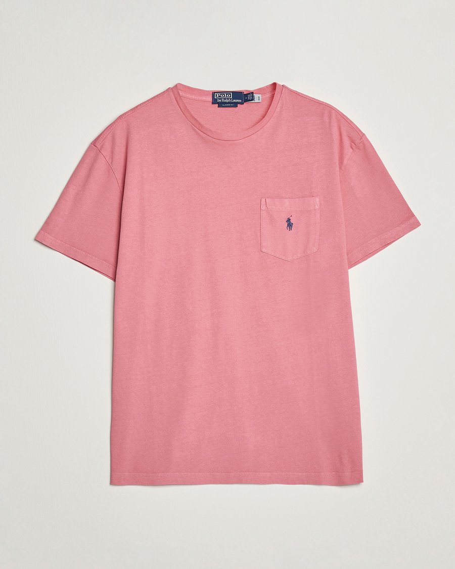 Herre | T-Shirts | Polo Ralph Lauren | Cotton/Linen Crew Neck T-Shirt Desert Rose