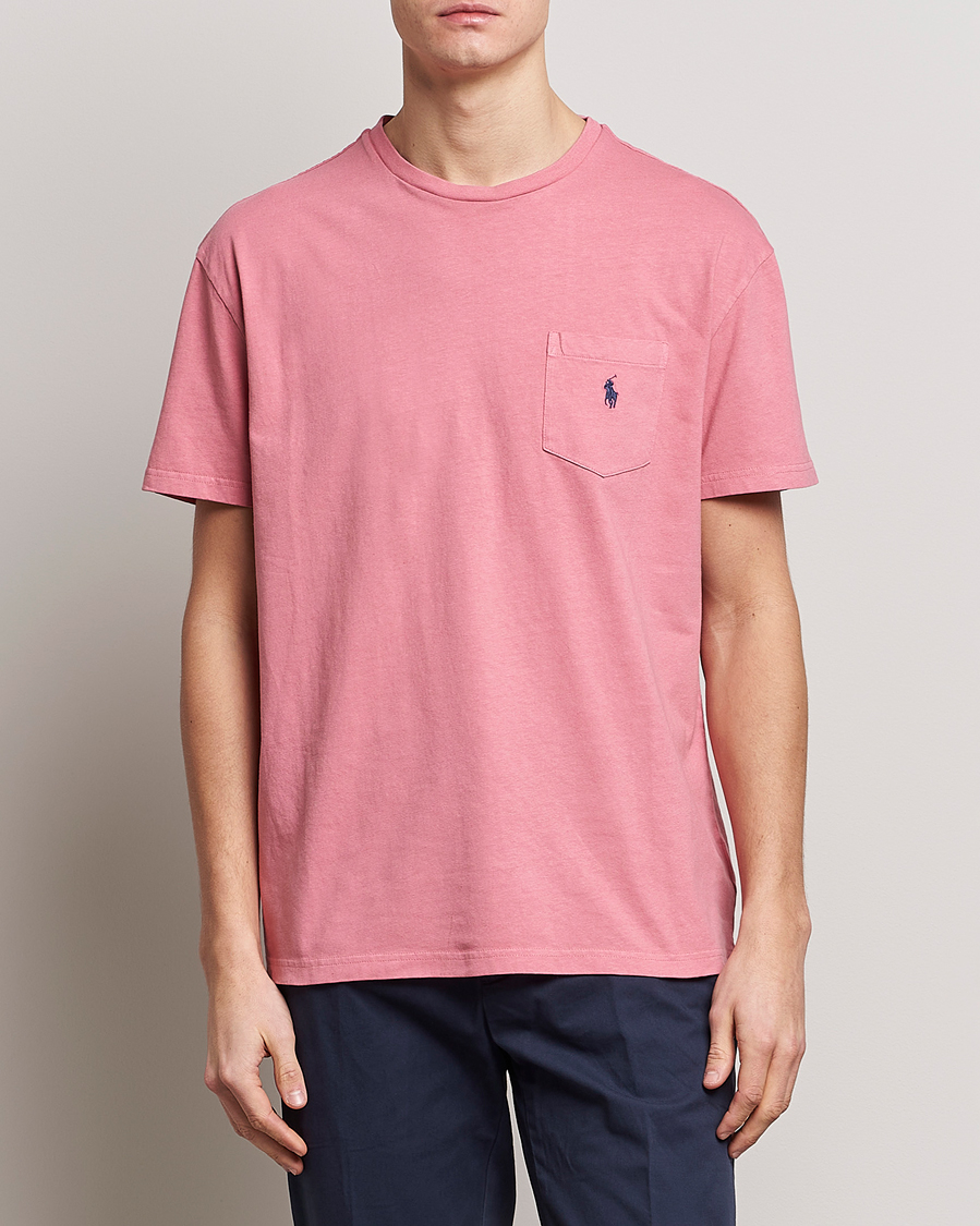 Herre | T-Shirts | Polo Ralph Lauren | Cotton/Linen Crew Neck T-Shirt Desert Rose
