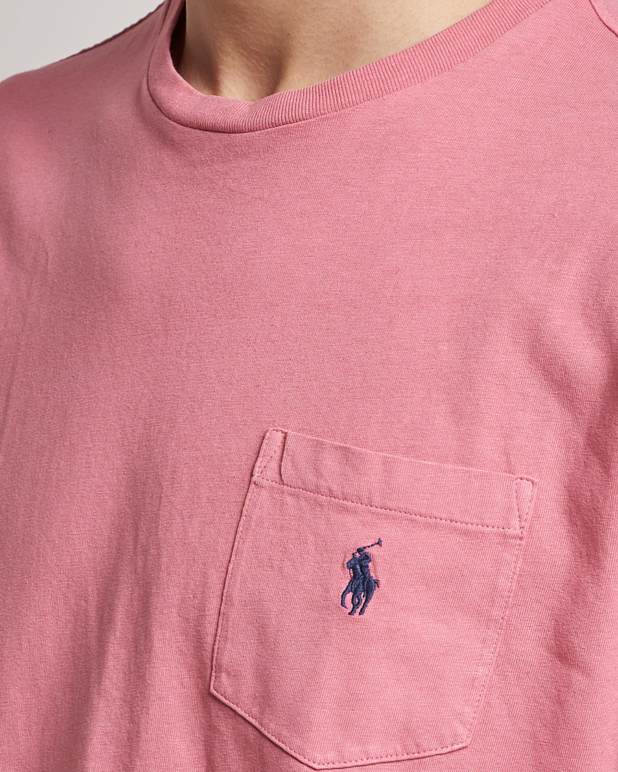 Herre | T-Shirts | Polo Ralph Lauren | Cotton/Linen Crew Neck T-Shirt Desert Rose