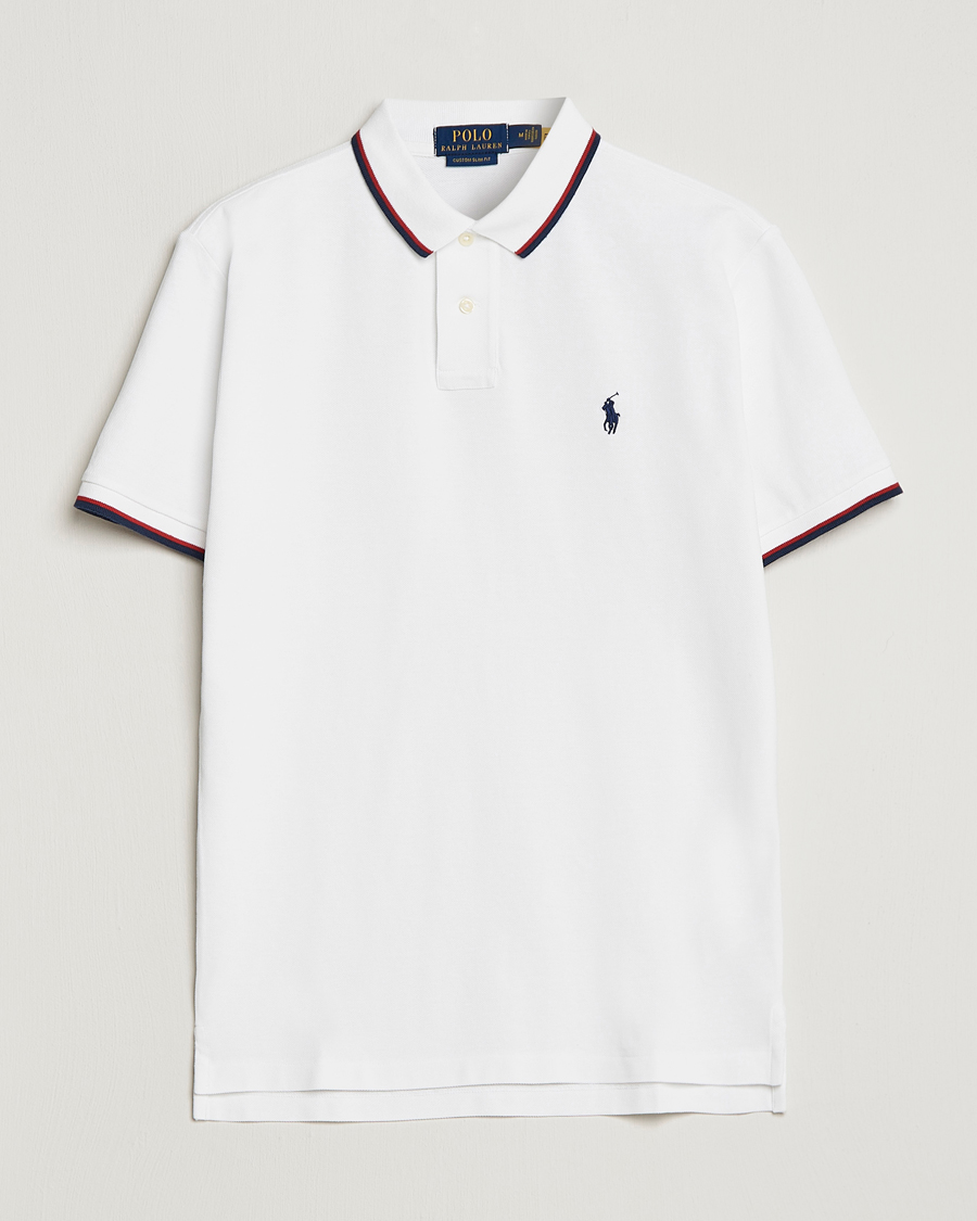 Herre | Polotrøjer | Polo Ralph Lauren | Custom Slim Fit Tipped Polo White