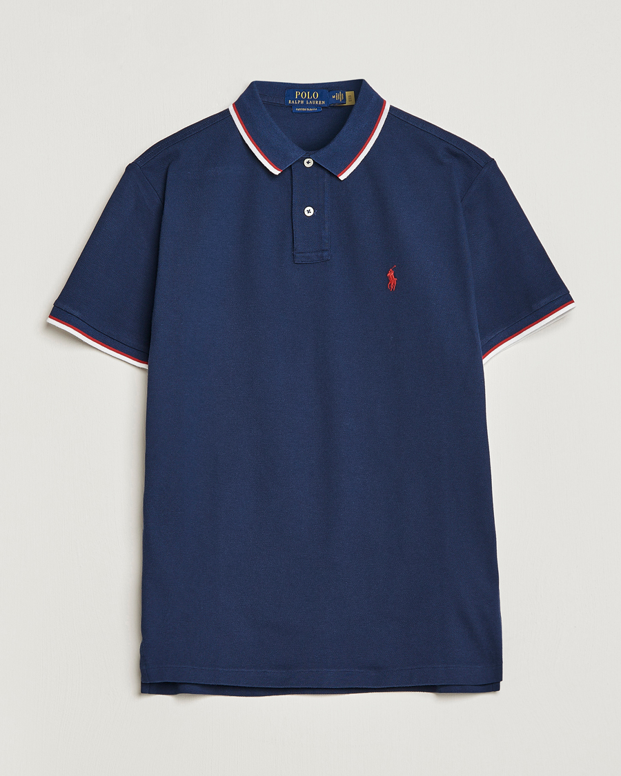 Herre | Polotrøjer | Polo Ralph Lauren | Custom Slim Fit Tipped Polo Newport Navy