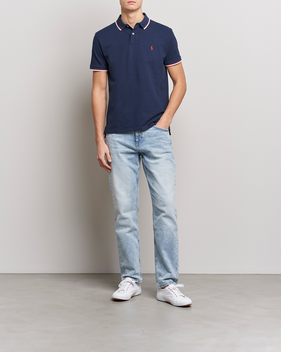 Herre | Polotrøjer | Polo Ralph Lauren | Custom Slim Fit Tipped Polo Newport Navy
