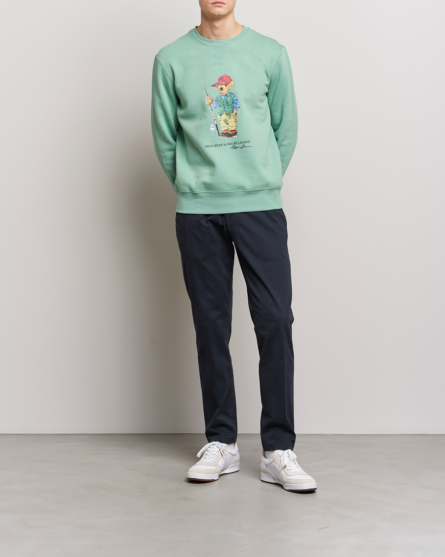 Herre | Trøjer | Polo Ralph Lauren | Printed Fishing Bear Crew Neck Sweatshirt Faded Mint