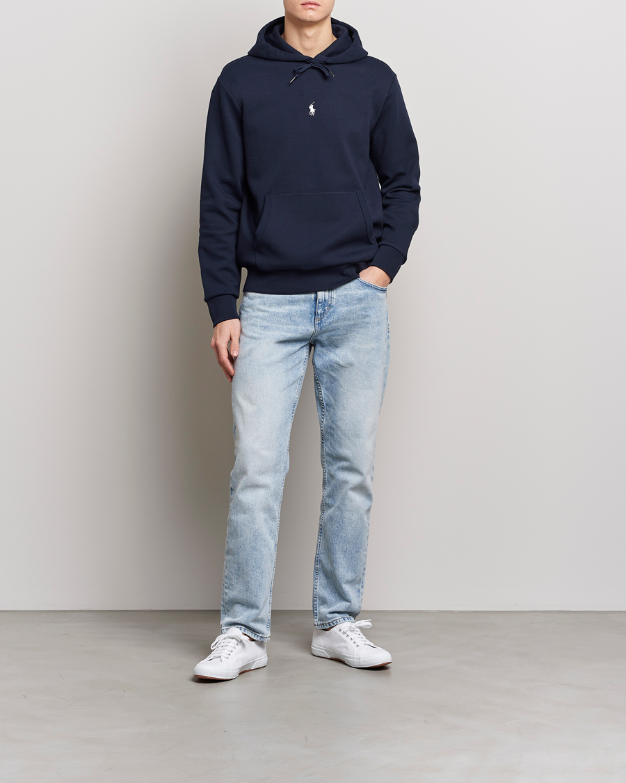 Herre | Trøjer | Polo Ralph Lauren | Double Knit Center Logo Hoodie Aviator Navy