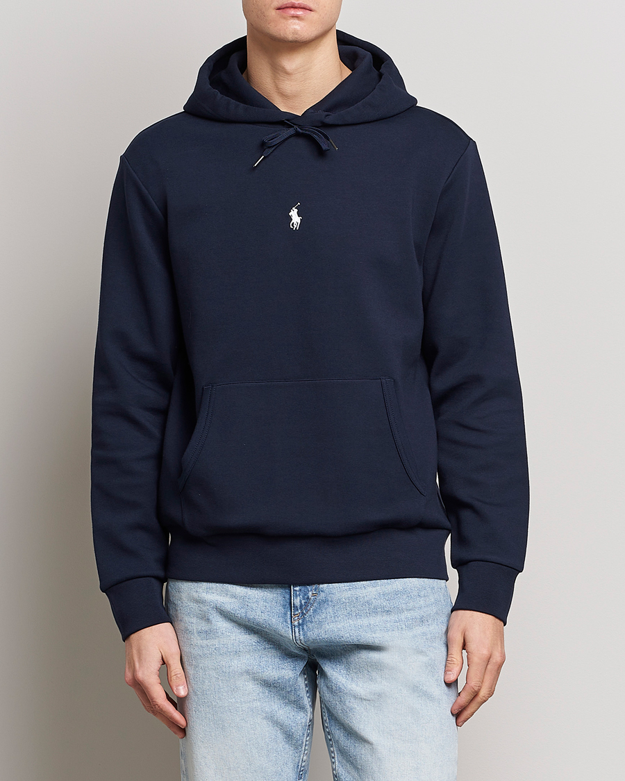 Herre | Trøjer | Polo Ralph Lauren | Double Knit Center Logo Hoodie Aviator Navy