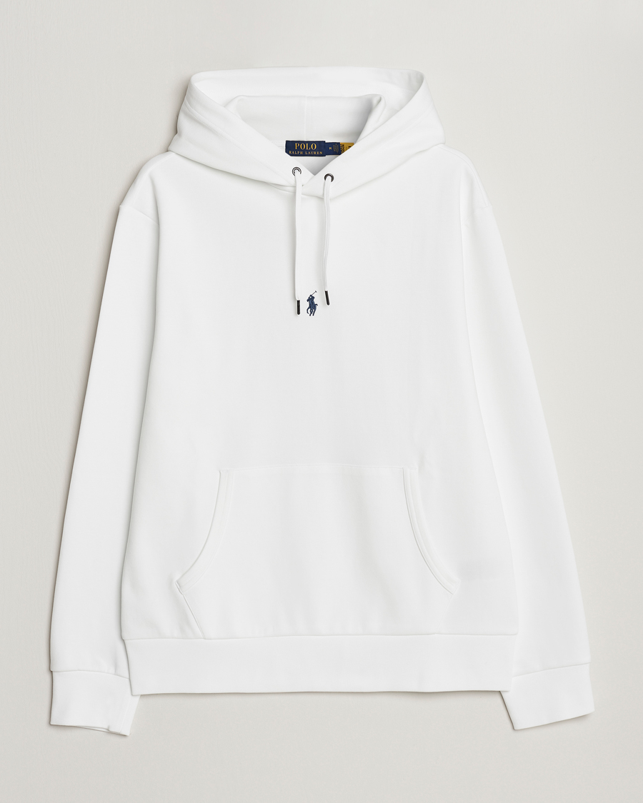 Herre | Trøjer | Polo Ralph Lauren | Double Knit Center Logo Hoodie White