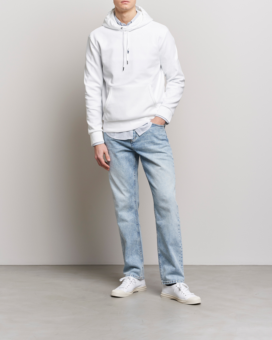 Herre | Trøjer | Polo Ralph Lauren | Double Knit Center Logo Hoodie White