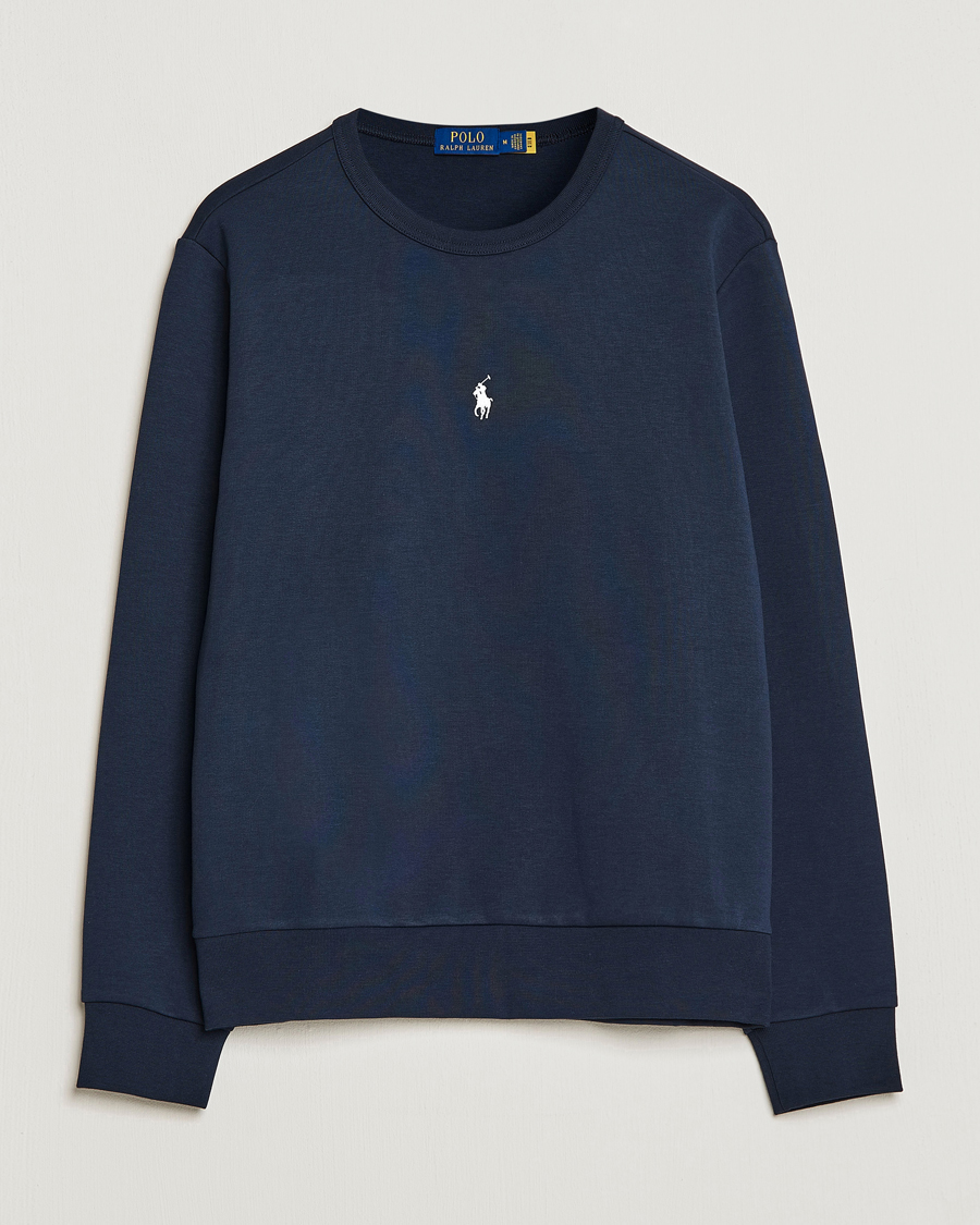 Herre | Trøjer | Polo Ralph Lauren | Double Knit Center Logo Sweatshirt Aviator Navy