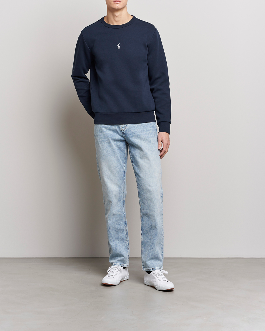 Herre | Trøjer | Polo Ralph Lauren | Double Knit Center Logo Sweatshirt Aviator Navy