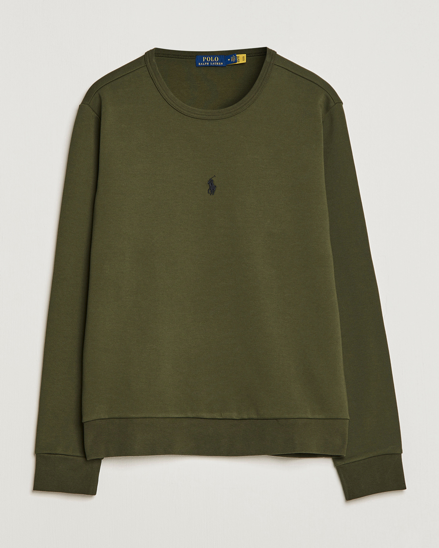 Herre | Trøjer | Polo Ralph Lauren | Double Knit Center Logo Sweatshirt Company Olive