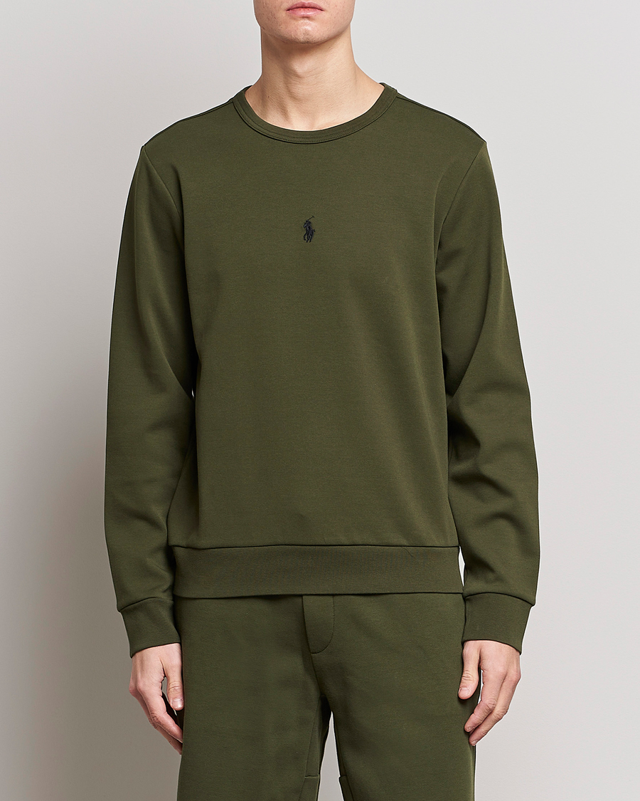Herre | Trøjer | Polo Ralph Lauren | Double Knit Center Logo Sweatshirt Company Olive