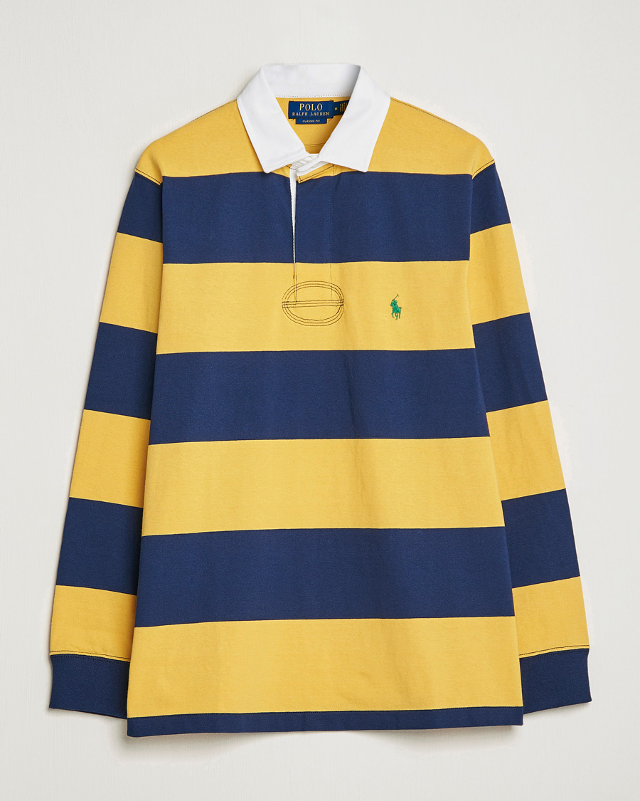 Herre | Trøjer | Polo Ralph Lauren | Jersey Striped Rugger Yellow/Navy