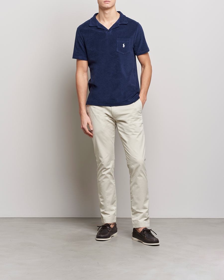 Herre |  | Polo Ralph Lauren | Cotton Terry Open Collar Polo Newport Navy