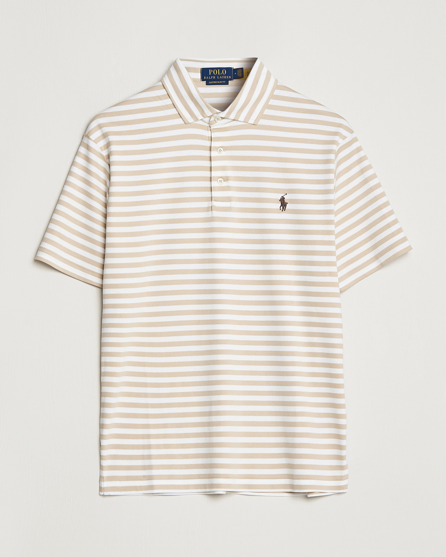 Herre | Polotrøjer | Polo Ralph Lauren | Luxury Pima Cotton Striped Polo Beige/White