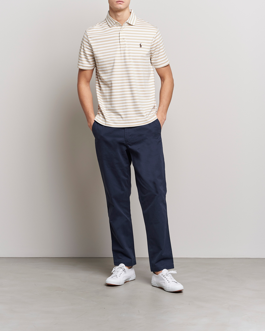 Herre | Polotrøjer | Polo Ralph Lauren | Luxury Pima Cotton Striped Polo Beige/White