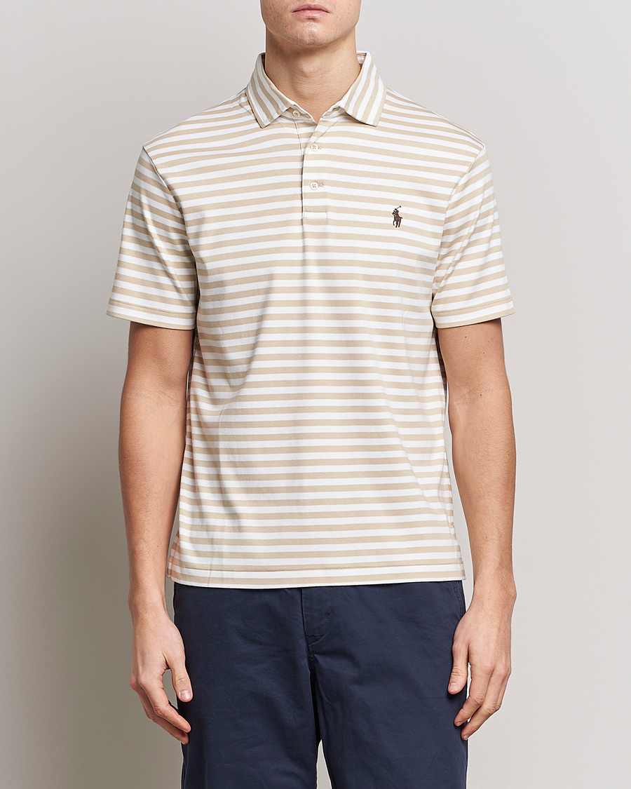 Herre | Polotrøjer | Polo Ralph Lauren | Luxury Pima Cotton Striped Polo Beige/White