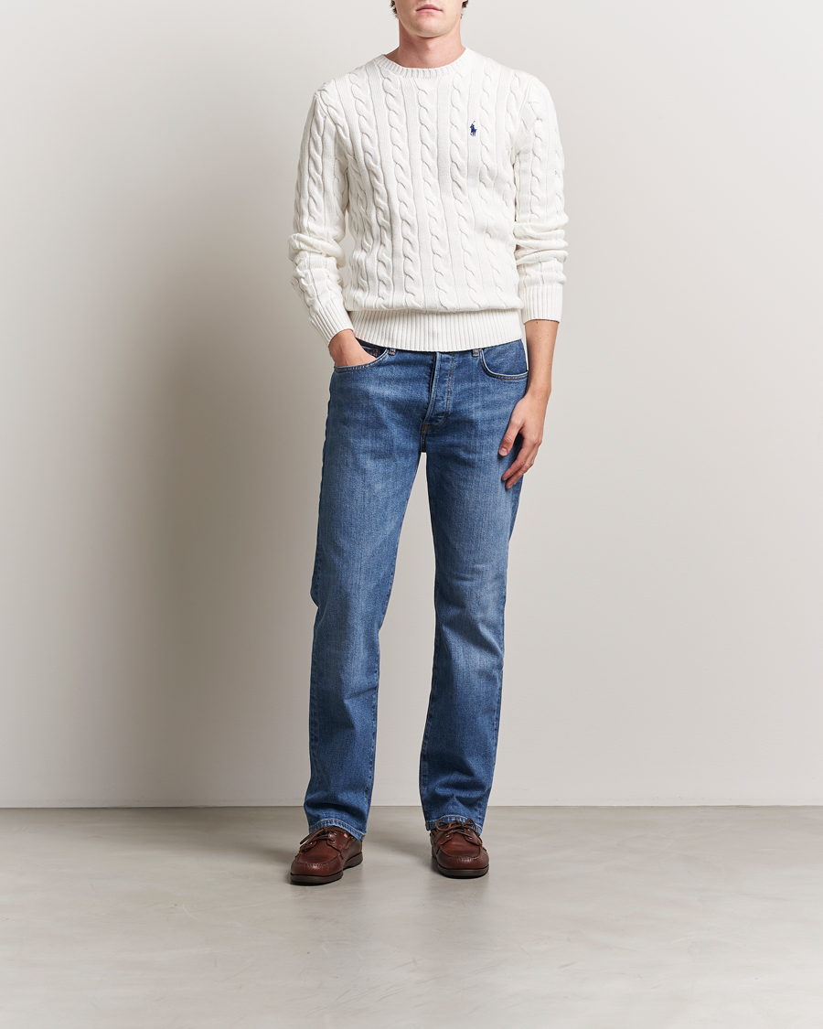 Herre | Trøjer | Polo Ralph Lauren | Cotton Cable Pullover White