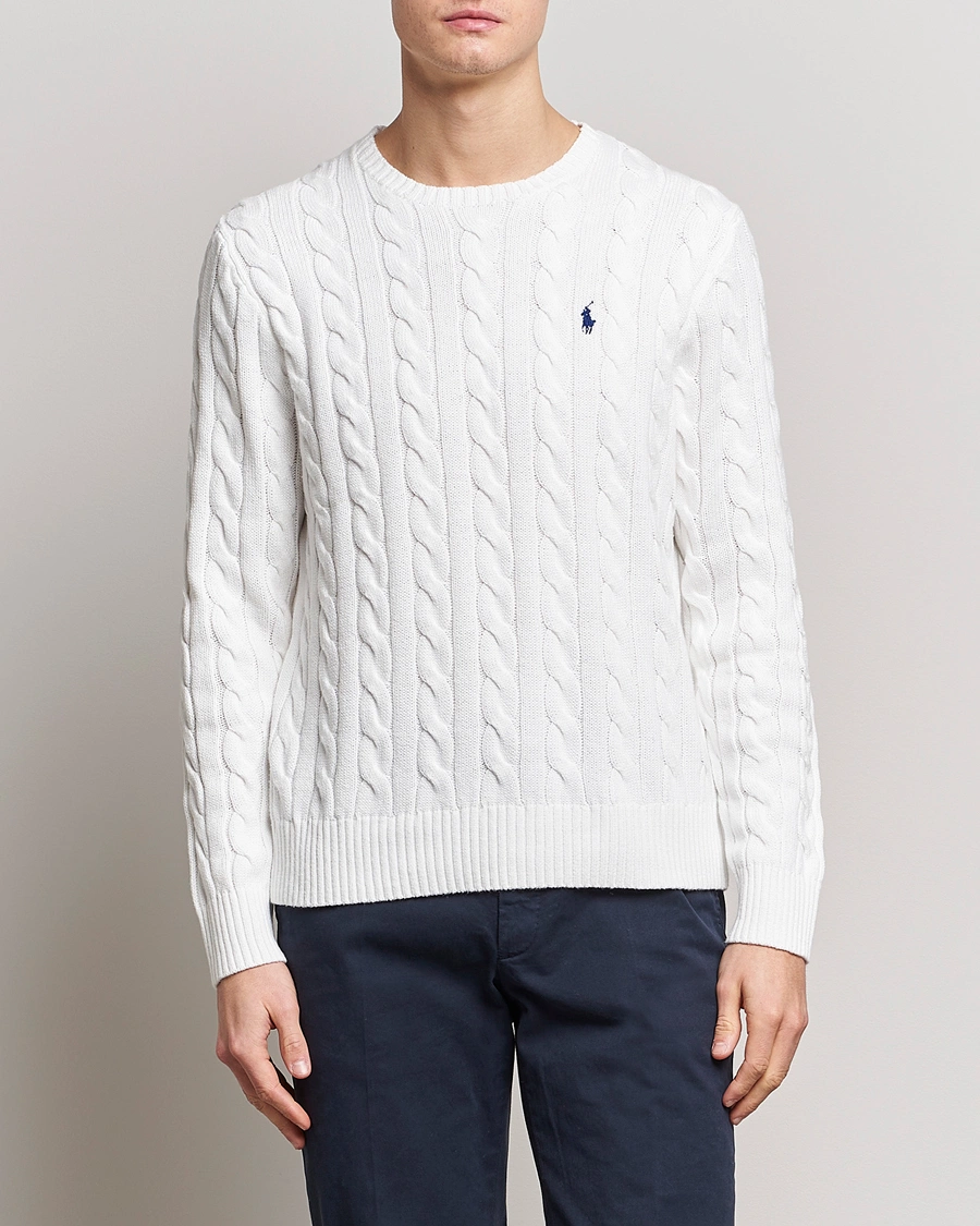 Herre | Polo Ralph Lauren | Polo Ralph Lauren | Cotton Cable Pullover White