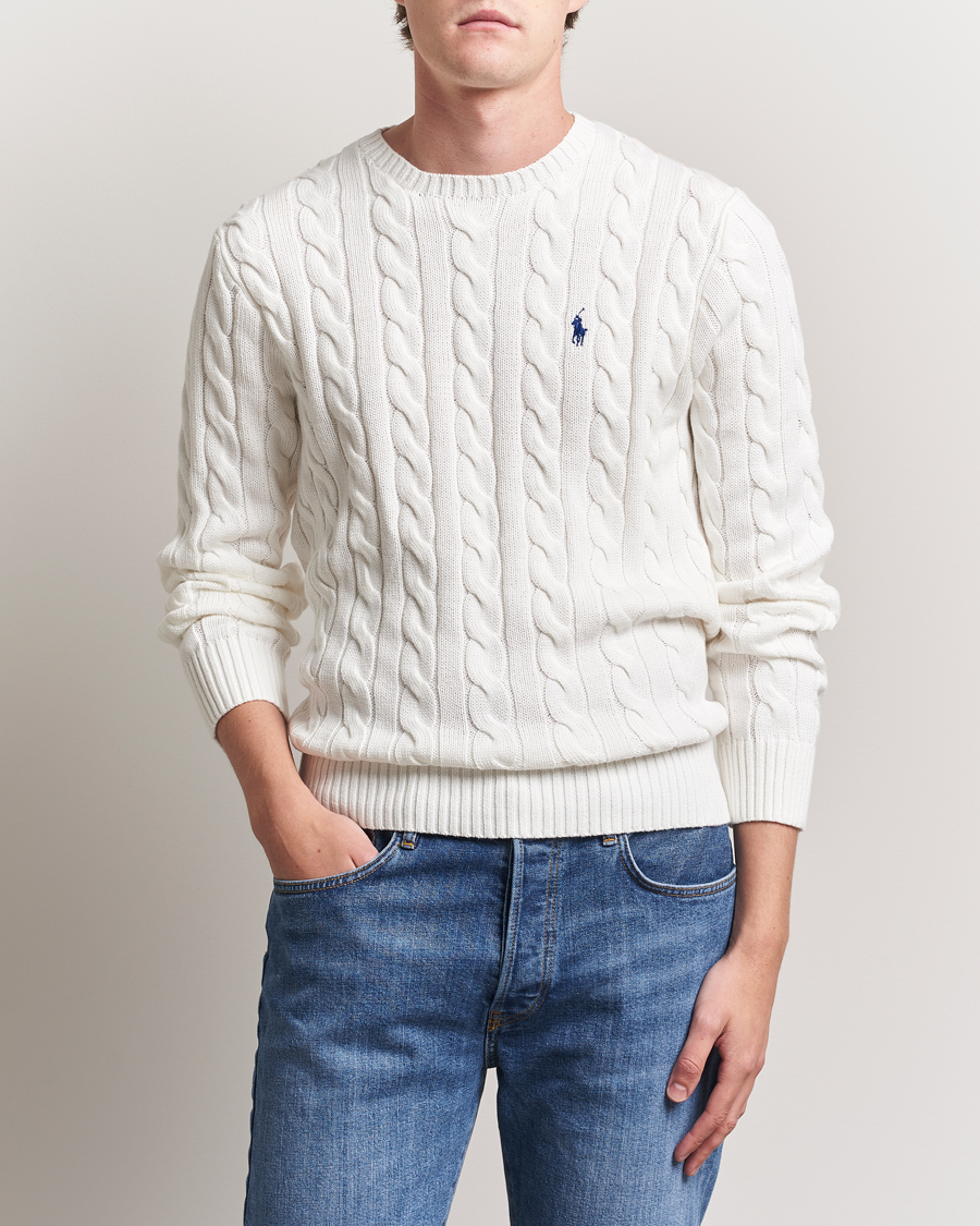 Herre | Trøjer | Polo Ralph Lauren | Cotton Cable Pullover White