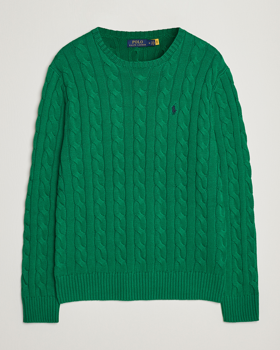 Herre | Trøjer | Polo Ralph Lauren | Cotton Cable Pullover Athletic Green