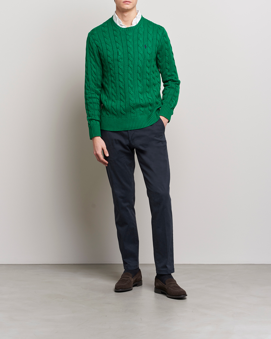 Herre | Trøjer | Polo Ralph Lauren | Cotton Cable Pullover Athletic Green