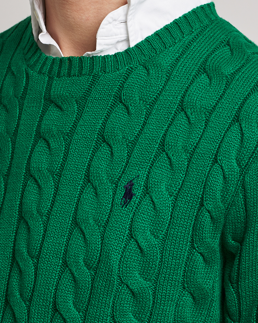 Herre | Trøjer | Polo Ralph Lauren | Cotton Cable Pullover Athletic Green