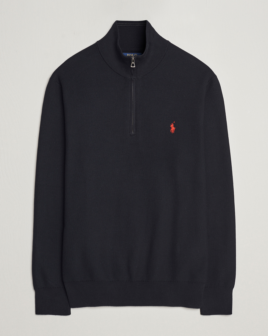 Herre | Trøjer | Polo Ralph Lauren | Textured Half-Zip Black