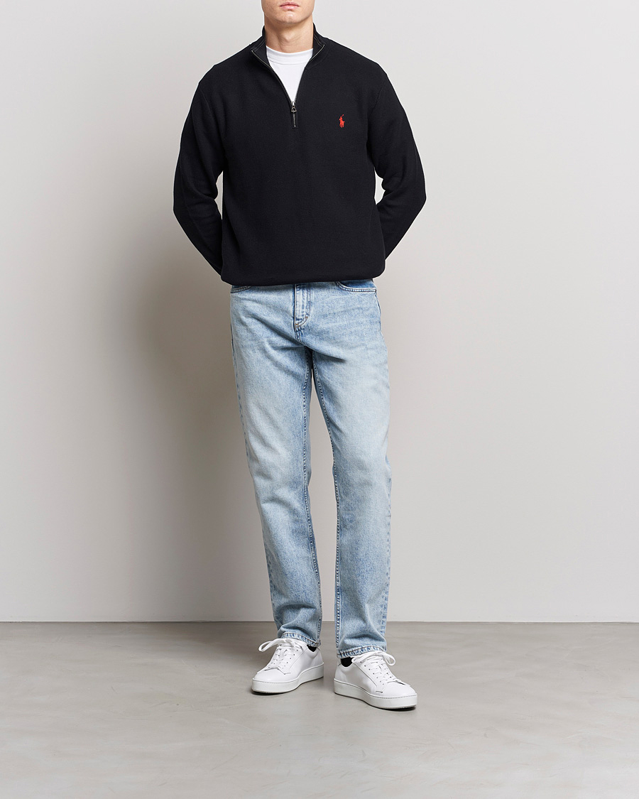 Herre | Trøjer | Polo Ralph Lauren | Textured Half-Zip Black