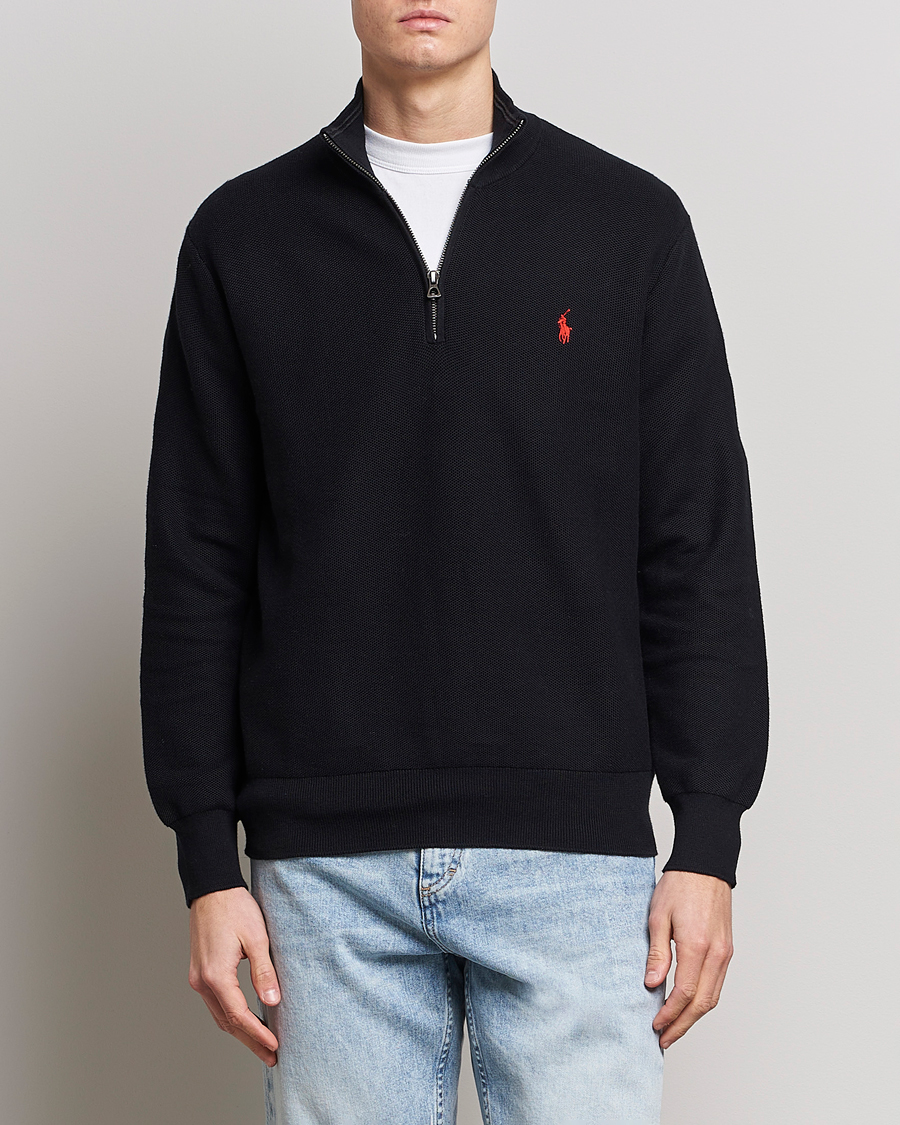 Herre | Trøjer | Polo Ralph Lauren | Textured Half-Zip Black