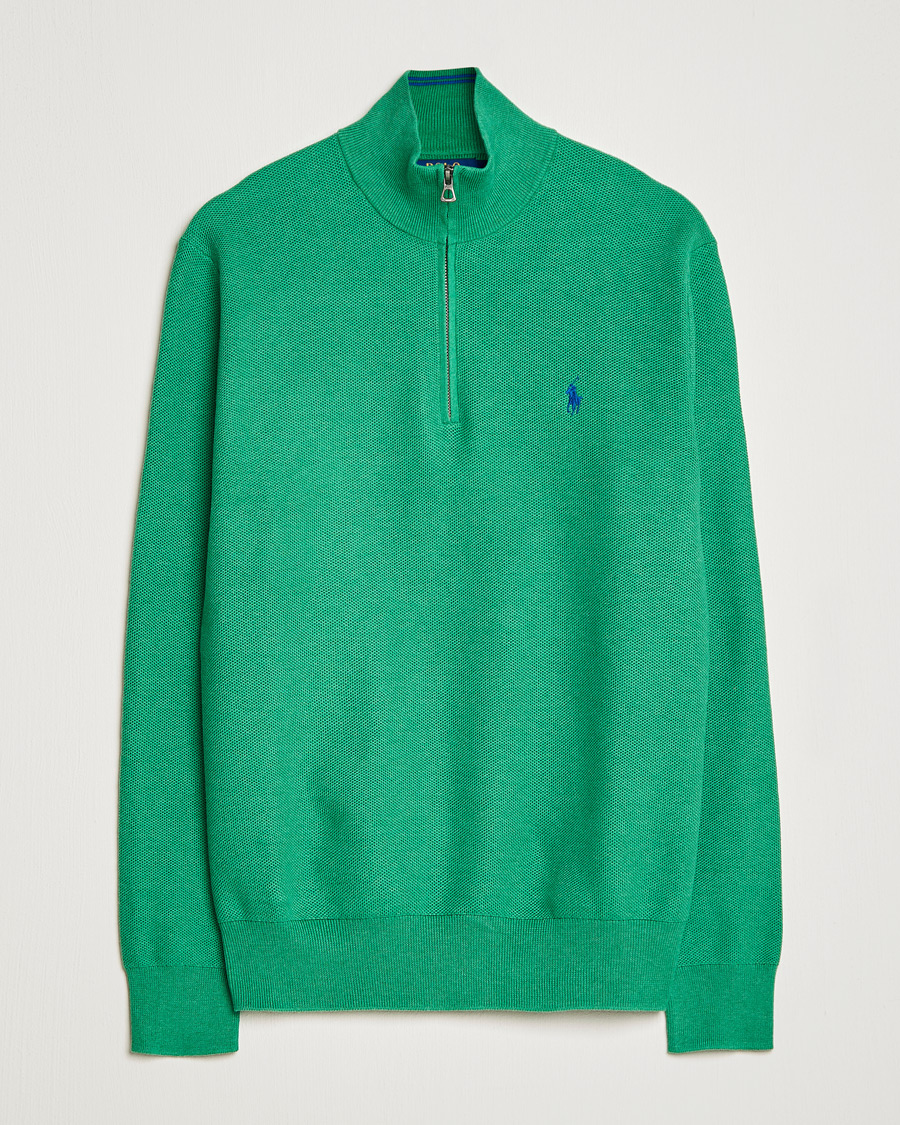 Herre | Trøjer | Polo Ralph Lauren | Textured Half-Zip Optic Green Heather