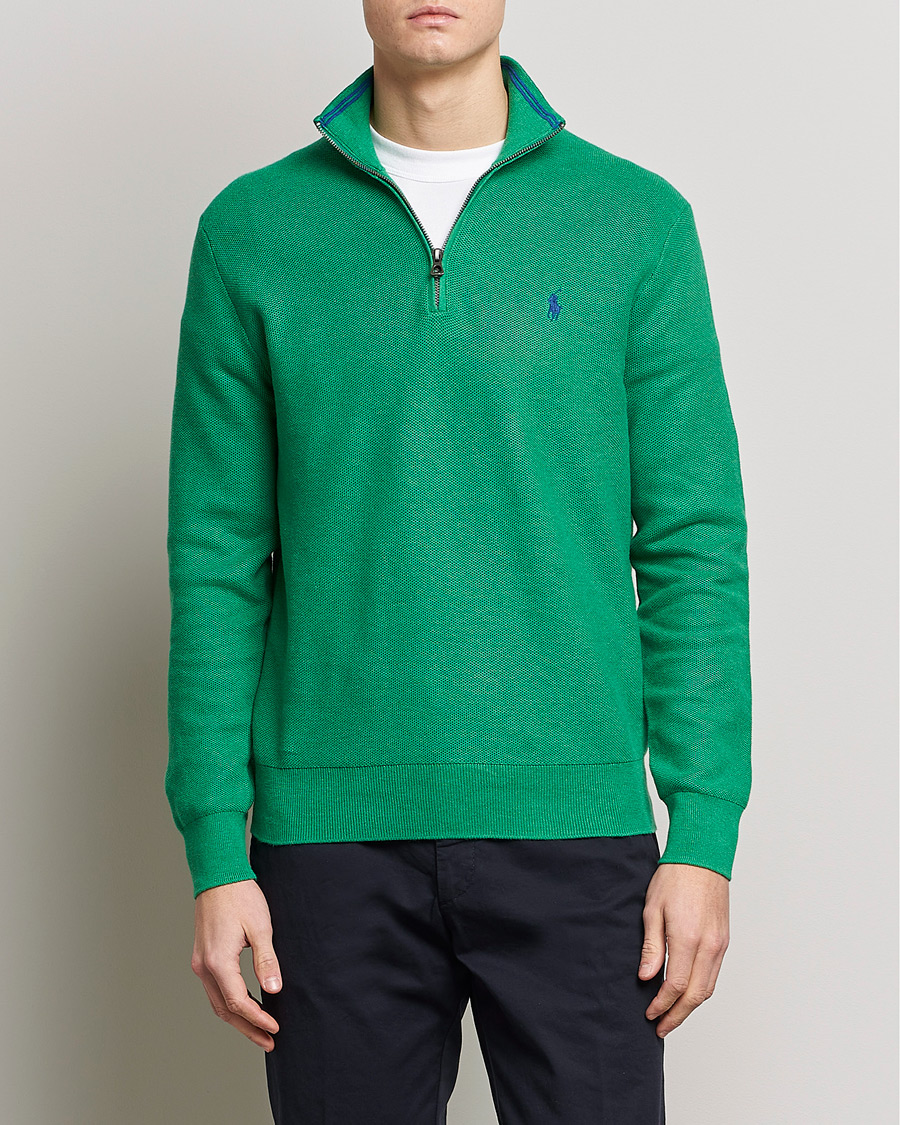 Herre | Trøjer | Polo Ralph Lauren | Textured Half-Zip Optic Green Heather