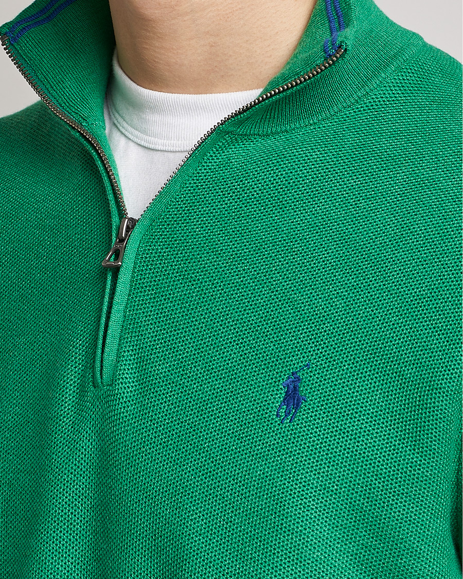 Herre | Trøjer | Polo Ralph Lauren | Textured Half-Zip Optic Green Heather