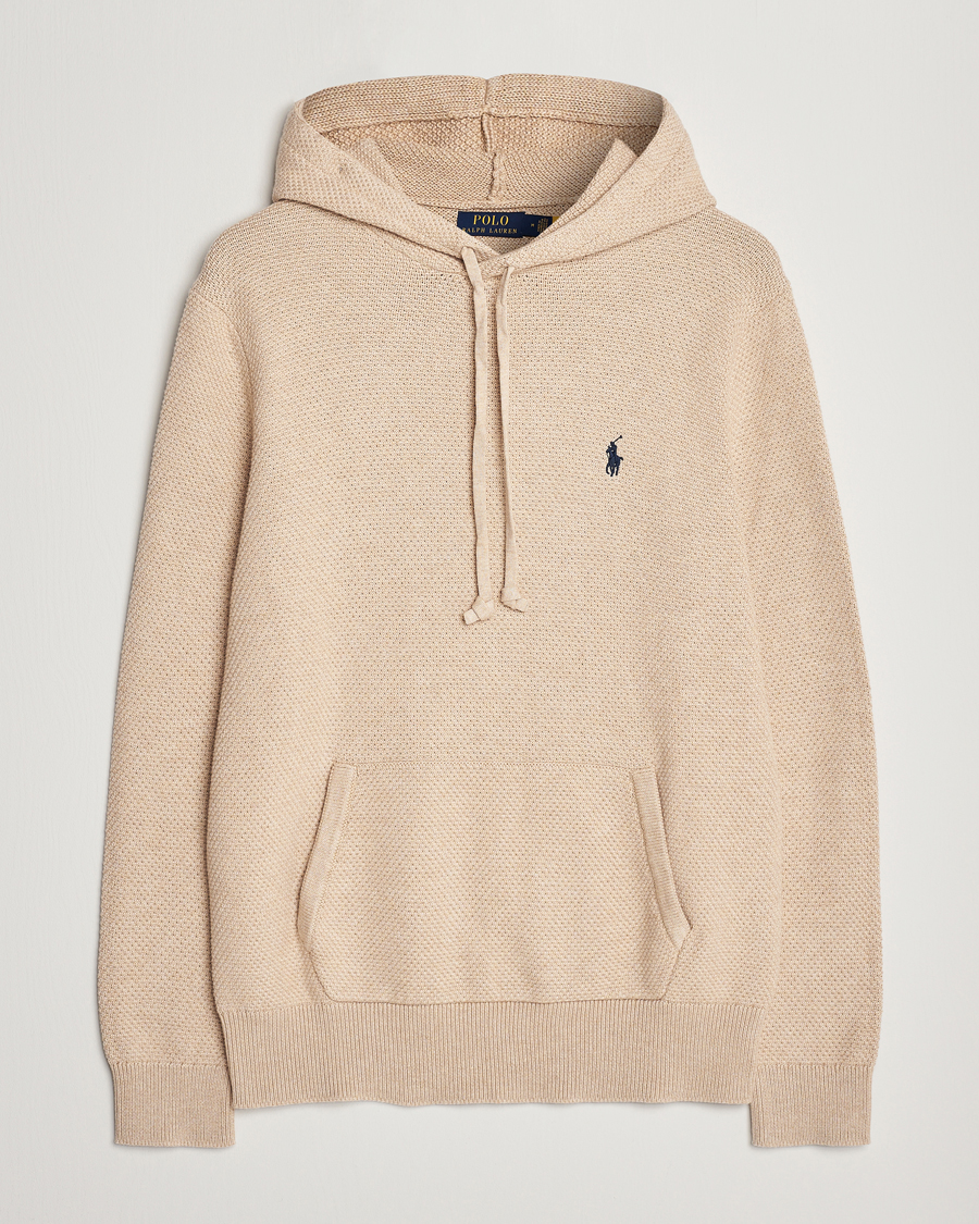 Herre | Trøjer | Polo Ralph Lauren | Cotton Cable Hoodie Sand Dune Heather