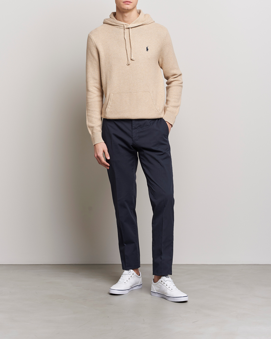 Herre | Trøjer | Polo Ralph Lauren | Cotton Cable Hoodie Sand Dune Heather