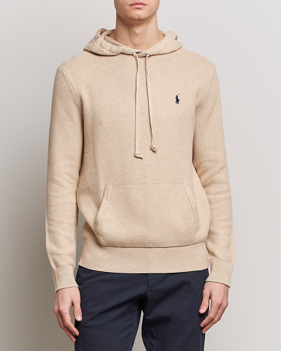 Herre | Trøjer | Polo Ralph Lauren | Cotton Cable Hoodie Sand Dune Heather