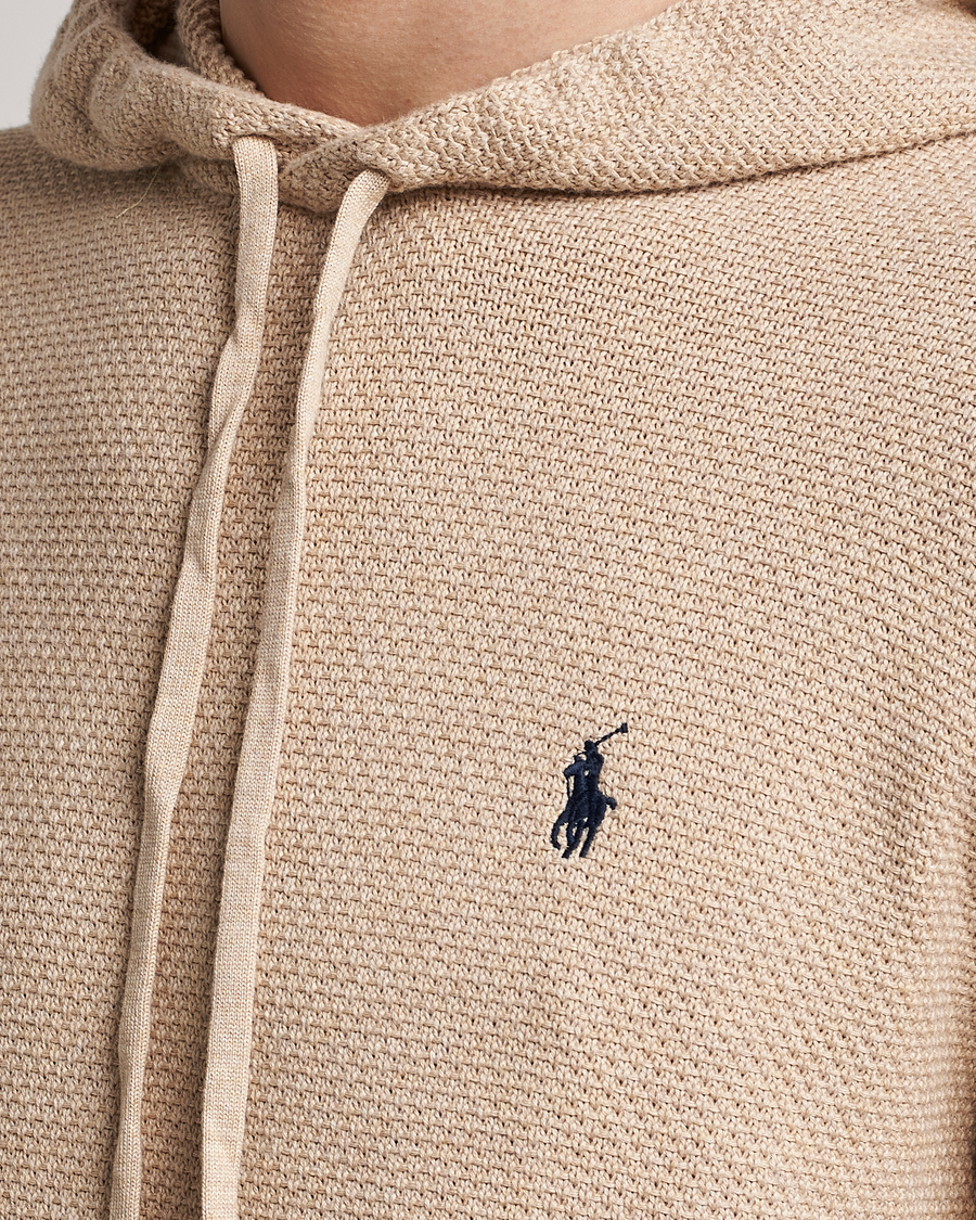 Herre | Trøjer | Polo Ralph Lauren | Cotton Cable Hoodie Sand Dune Heather