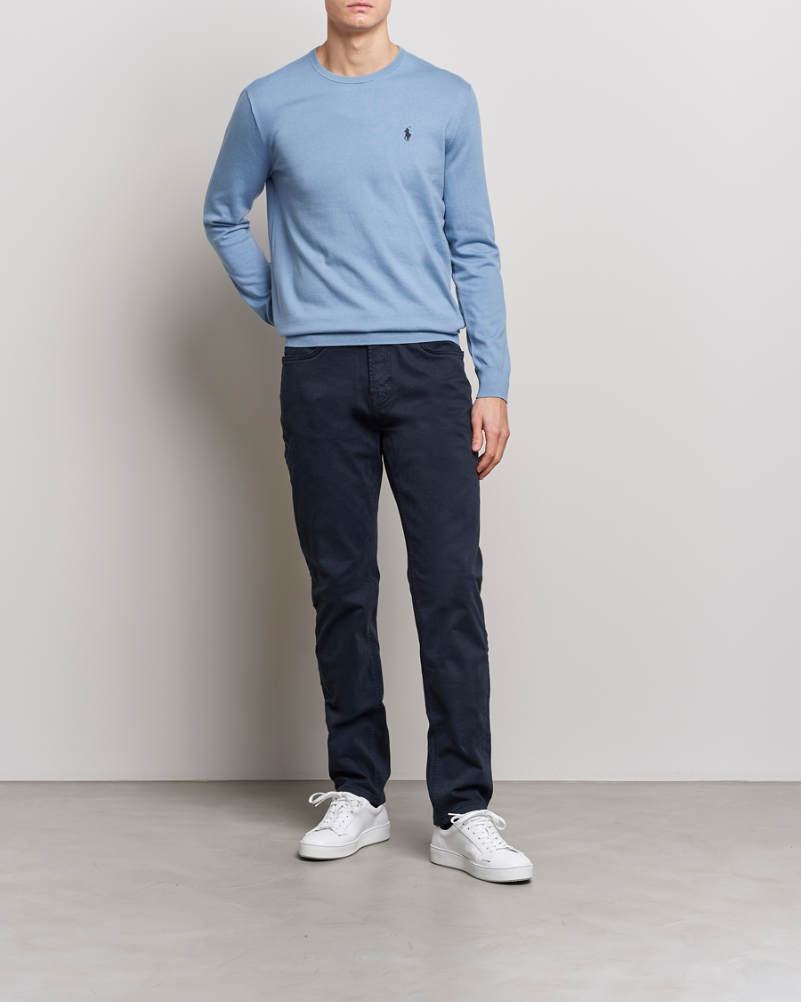 Herre | Trøjer | Polo Ralph Lauren | Cotton Crew Neck Sweater Channel Blue