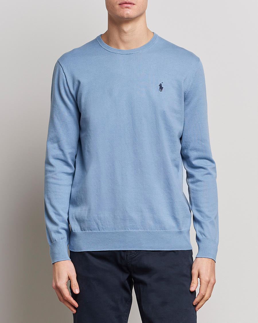 Herre | Trøjer | Polo Ralph Lauren | Cotton Crew Neck Sweater Channel Blue