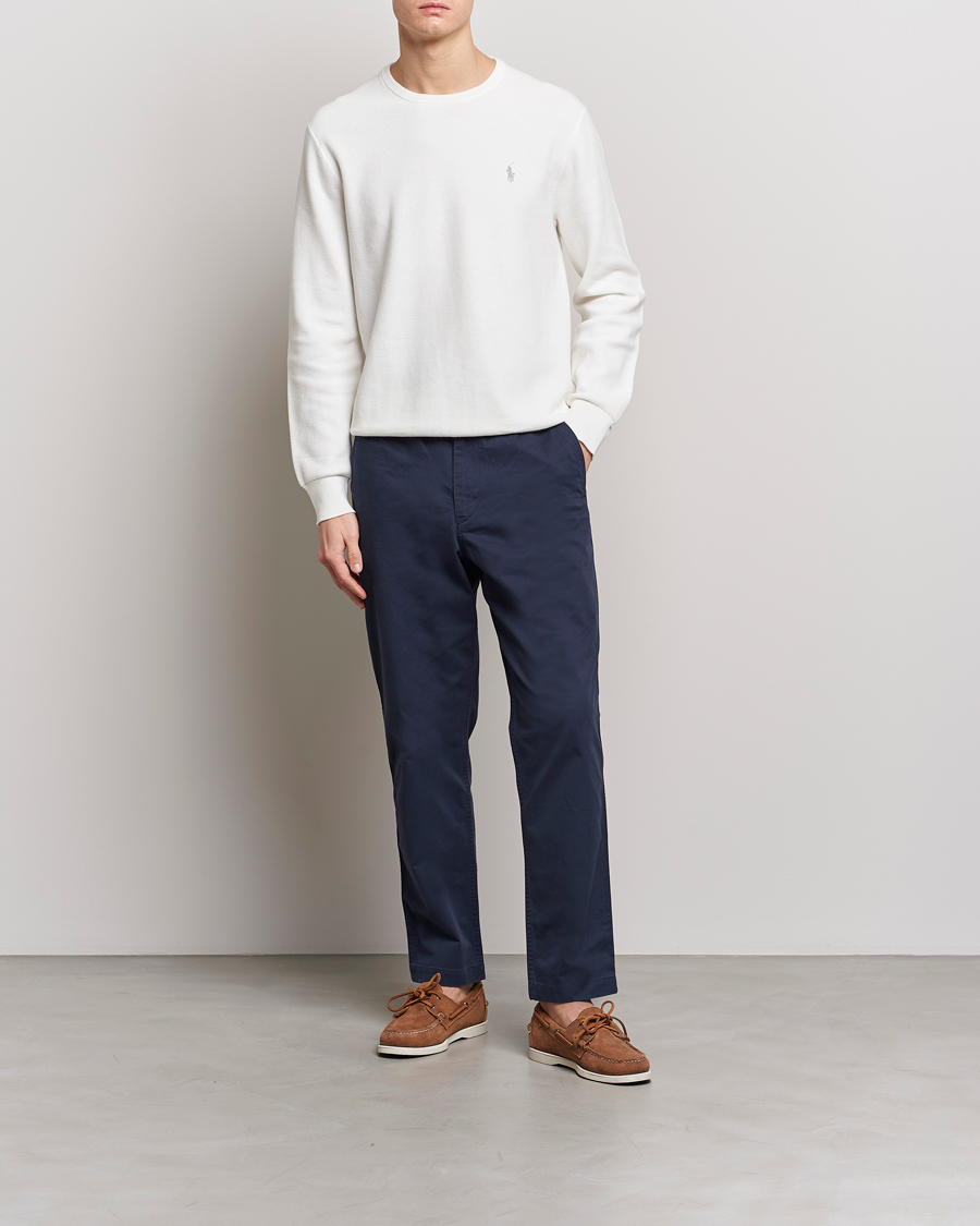 Herre | Trøjer | Polo Ralph Lauren | Textured Crew Neck Sweater Deckwash White