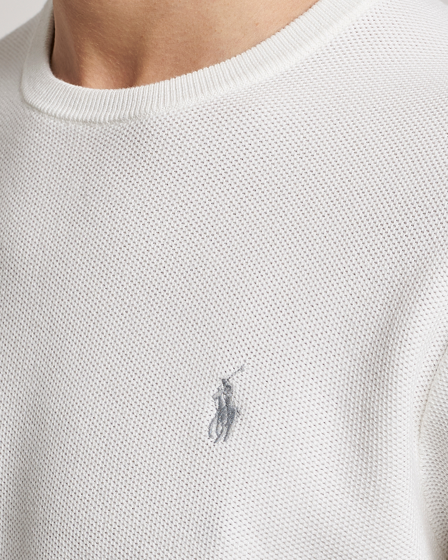 Herre | Trøjer | Polo Ralph Lauren | Textured Crew Neck Sweater Deckwash White