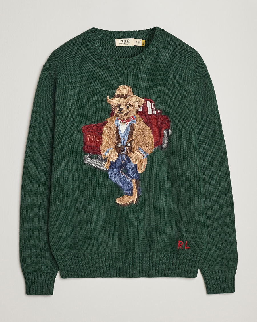 Herre | Trøjer | Polo Ralph Lauren | Knitted Crew Neck Bear Sweater New Forest Heather