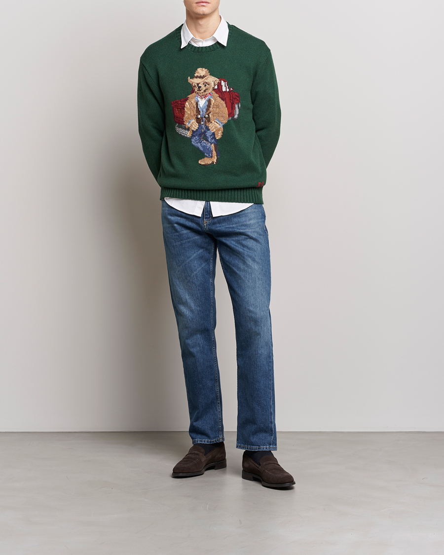Herre | Trøjer | Polo Ralph Lauren | Knitted Crew Neck Bear Sweater New Forest Heather