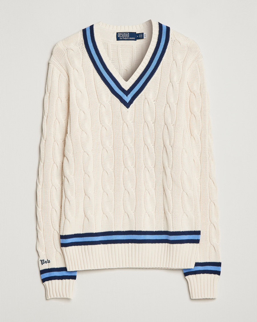 Herre | Trøjer | Polo Ralph Lauren | Cricket Sweater Cream/Navy Stripe